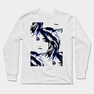 Pop Surrealism Mysteiours Female Figure Long Sleeve T-Shirt